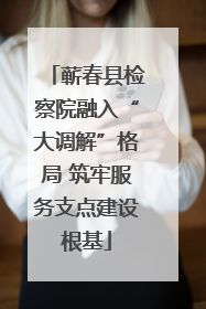 蕲春县检察院融入“大调解”格局 筑牢服务支点建设根基
