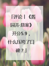 评论丨《酱园弄·悬案》开分5.9，什么压垮了口碑？