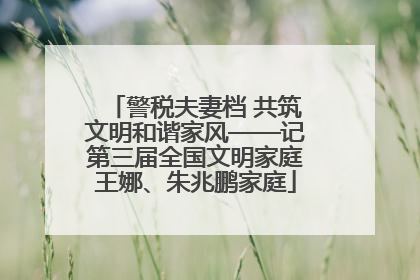警税夫妻档 共筑文明和谐家风——记第三届全国文明家庭王娜、朱兆鹏家庭