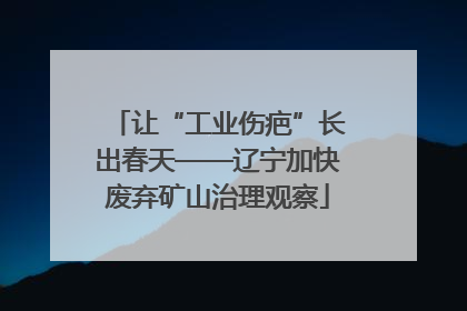让“工业伤疤”长出春天——辽宁加快废弃矿山治理观察