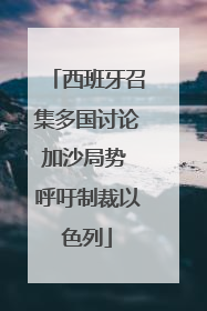 西班牙召集多国讨论加沙局势 呼吁制裁以色列