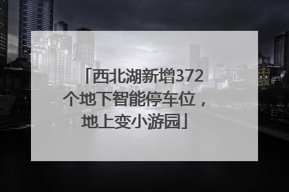 西北湖新增372个地下智能停车位，地上变小游园