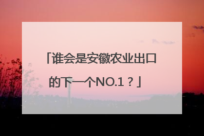 谁会是安徽农业出口的下一个NO.1？