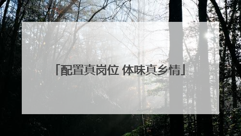 配置真岗位 体味真乡情