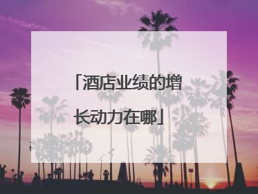 酒店业绩的增长动力在哪