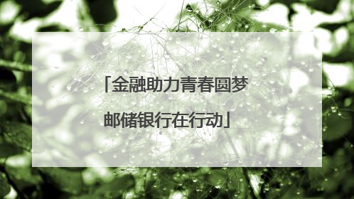 金融助力青春圆梦邮储银行在行动