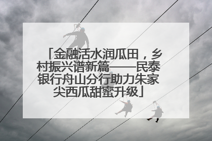 金融活水润瓜田，乡村振兴谱新篇——民泰银行舟山分行助力朱家尖西瓜甜蜜升级