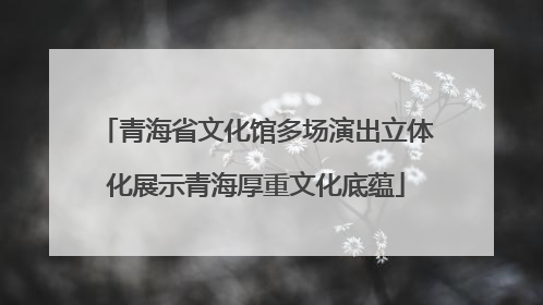 青海省文化馆多场演出立体化展示青海厚重文化底蕴
