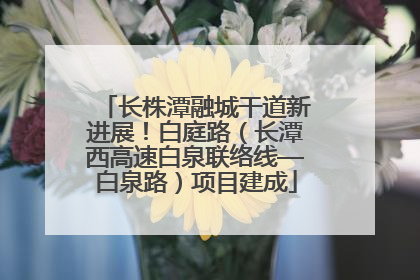 长株潭融城干道新进展！白庭路（长潭西高速白泉联络线—白泉路）项目建成