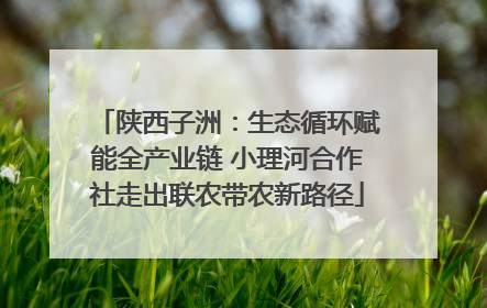 陕西子洲：生态循环赋能全产业链 小理河合作社走出联农带农新路径