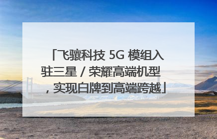 飞骧科技 5G 模组入驻三星 / 荣耀高端机型，实现白牌到高端跨越
