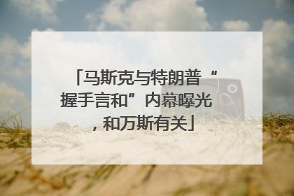 马斯克与特朗普“握手言和”内幕曝光，和万斯有关