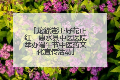 龙游涟江·好花正红—惠水县中医医院举办端午节中医药文化宣传活动
