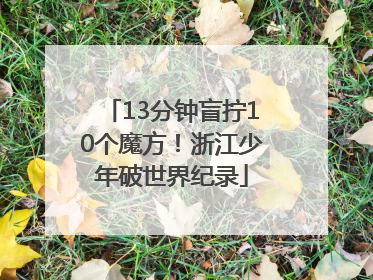 13分钟盲拧10个魔方！浙江少年破世界纪录