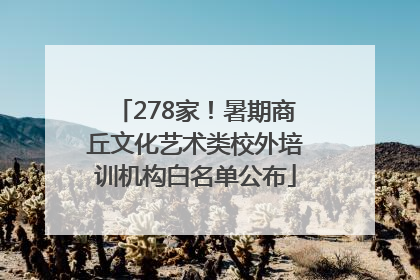 278家！暑期商丘文化艺术类校外培训机构白名单公布