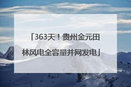 363天！贵州金元田林风电全容量并网发电