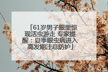 61岁男子眼里惊现活虫游走 专家提醒：夏季眼虫病进入高发期注意防护