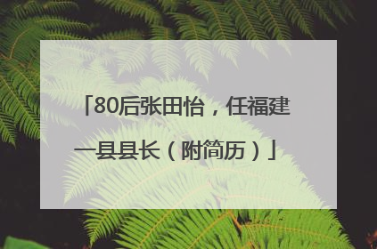 80后张田怡，任福建一县县长（附简历）