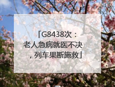 G8438次：老人急病就医不决，列车果断施救